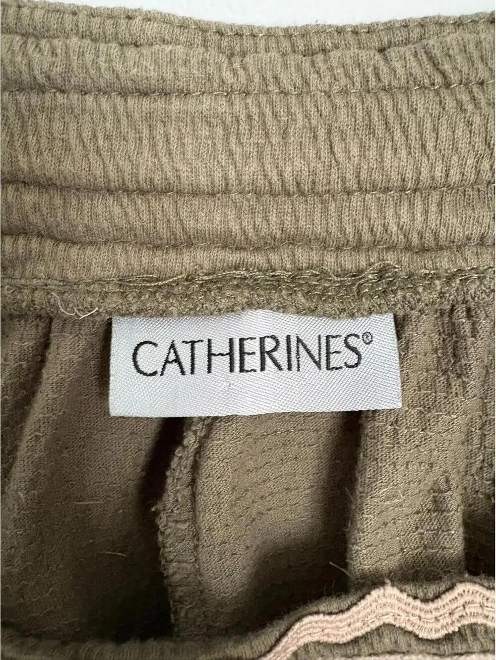 Catherines Size 3X Textured Square Neck Batwing Sleeve Top Green Cotton Blend - Picture 3 of 8